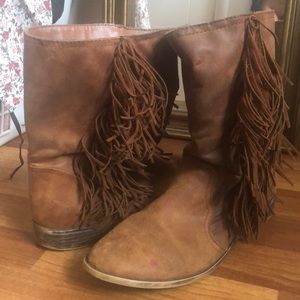 Broke in Suede Boots.